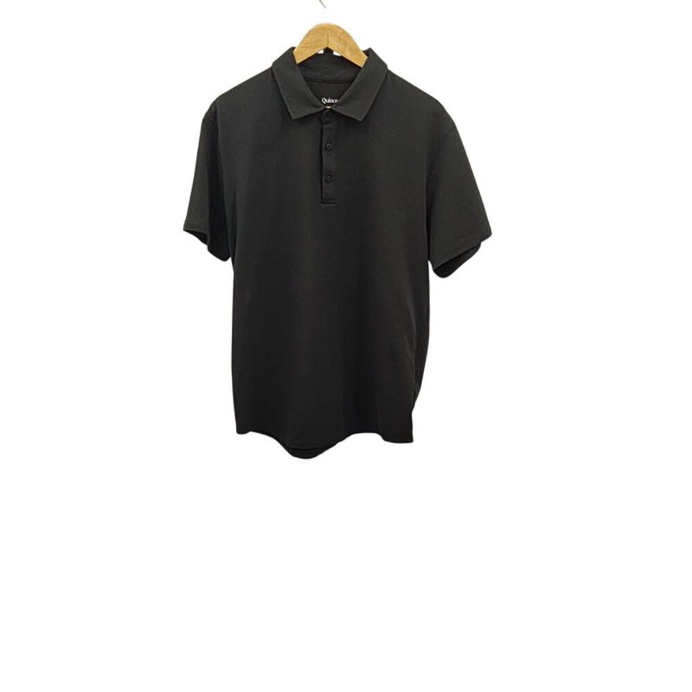 Quince Men Flex Curve Polo Black Sleeved Top L